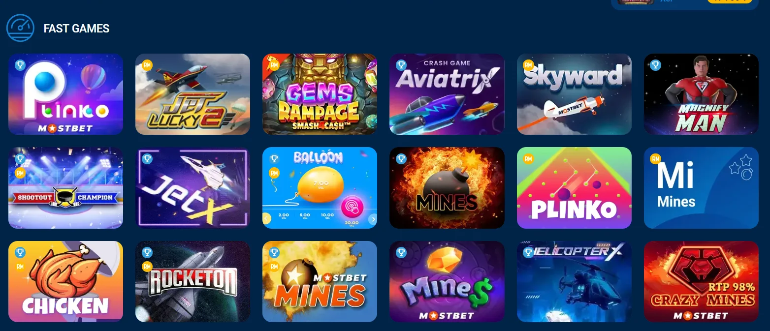 Mostbet Fast Games