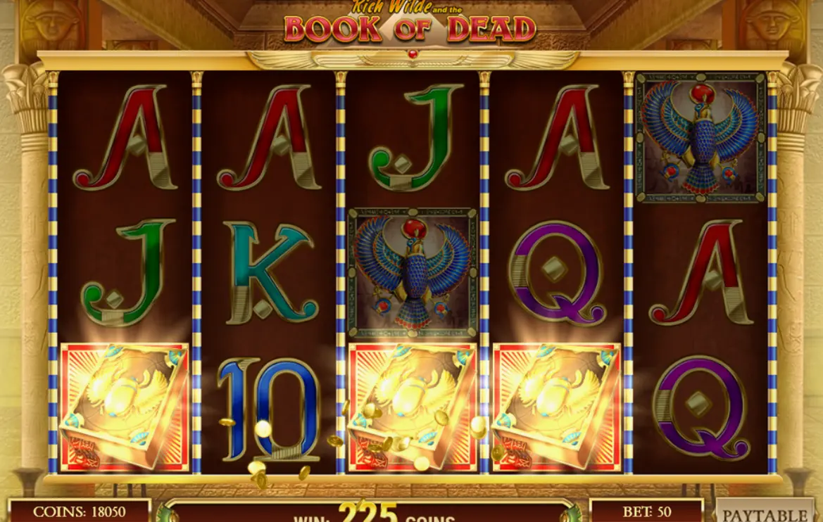 Технические характеристики Book of Dead на Mostbet